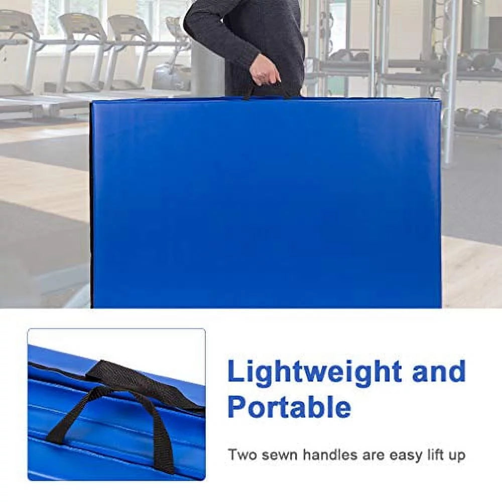 4' x 8' x 2" Folding Gymnastics Mat for Indoor and Outdoor Use (Blue)
