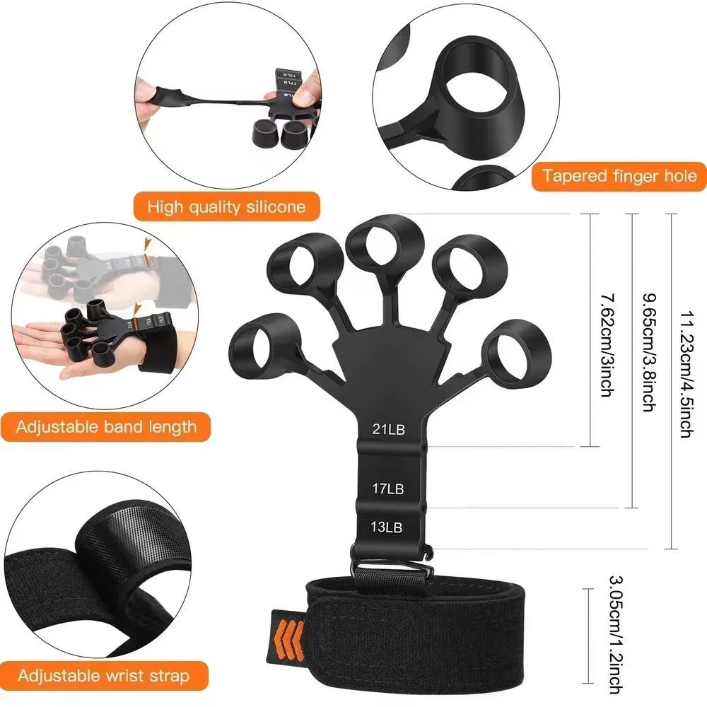Hand Grip Strengthener and Finger Trainer with 6 Levels of Resistance for Enhanced Grip and Dexterity