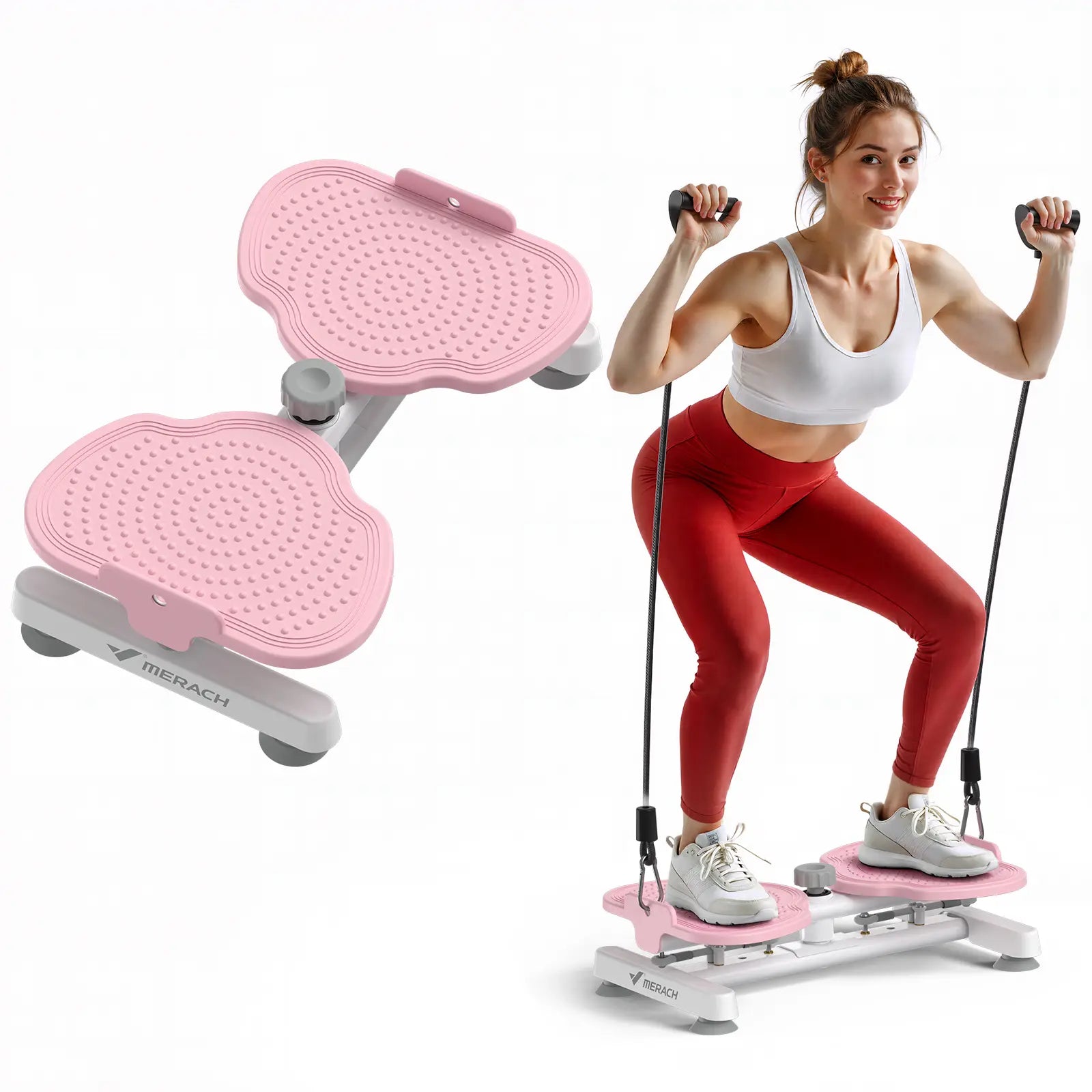 Merach Waist Twist Machine for Toned Abs - Double Non-Slip, No Noise Exercise Equipment for Abdominal Workouts