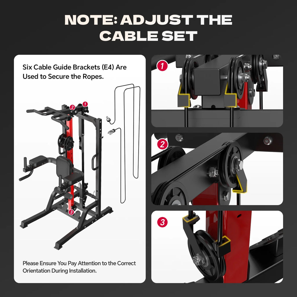 Home Gym Pulley System - Versatile High/Low Lat Pulldown and Row Machine with Leg Support for Comprehensive Strength Training
