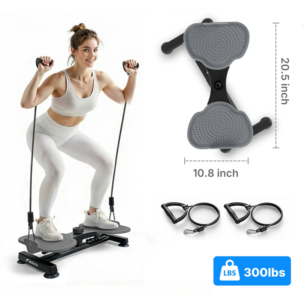 Merach Waist Twist Machine for Toned Abs - Double Non-Slip, No Noise Exercise Equipment for Abdominal Workouts