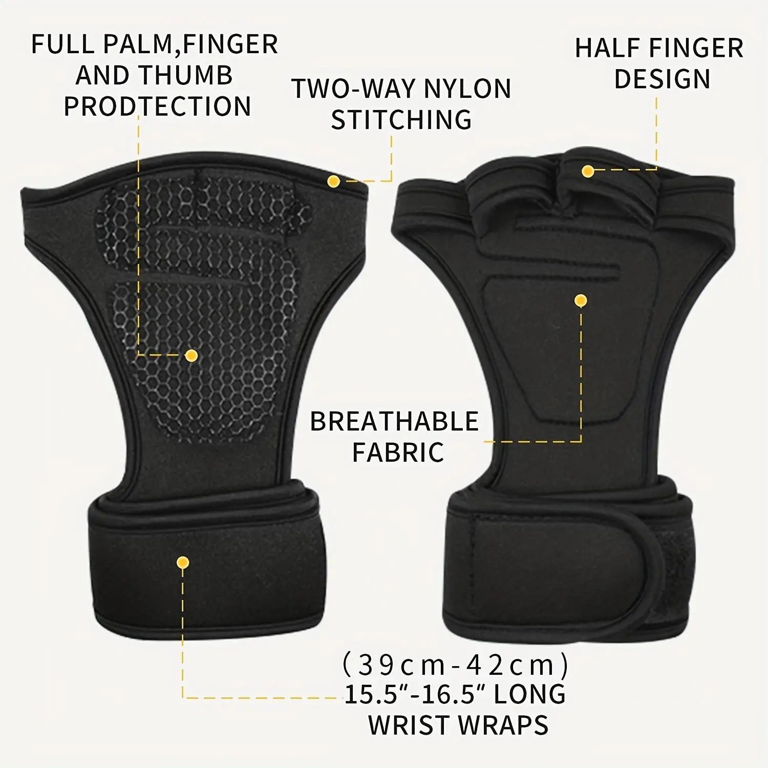 Weight Lifting Training Gloves, 1 Pair Anti-Slip Strength Training Gloves, Sports Gloves for Men & Women, Fitness Accessories, Workout Accessories