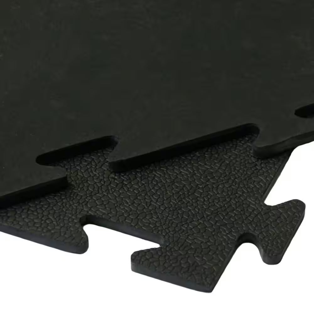 Armor-Lock Fitness Interlocking Rubber Tiles, 3/8 Inch x 20 Inch x 20 Inch, Black, 12-Pack (33 Square Feet)