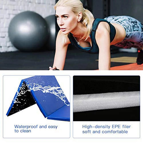 4' x 8' x 2" Folding Gymnastics Mat for Indoor and Outdoor Use (Blue)