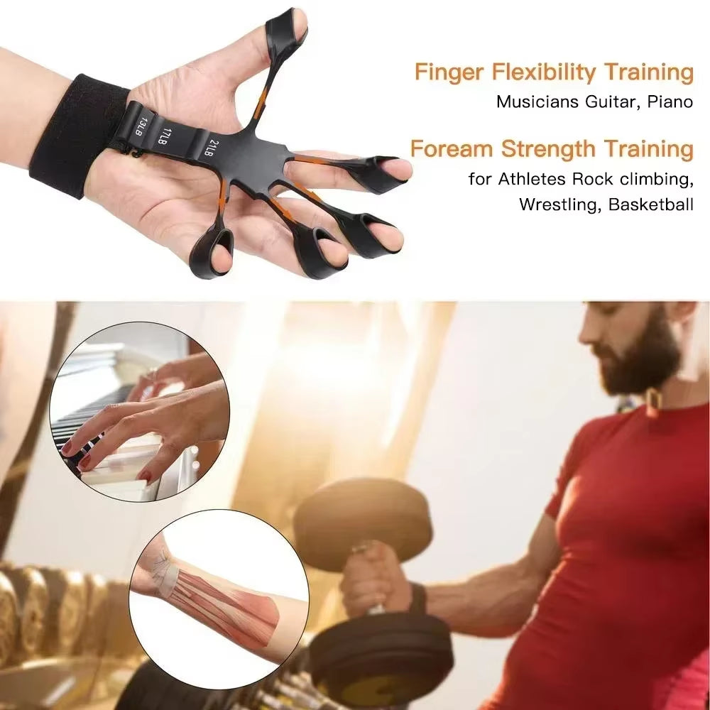 Hand Grip Strengthener and Finger Trainer with 6 Levels of Resistance for Enhanced Grip and Dexterity