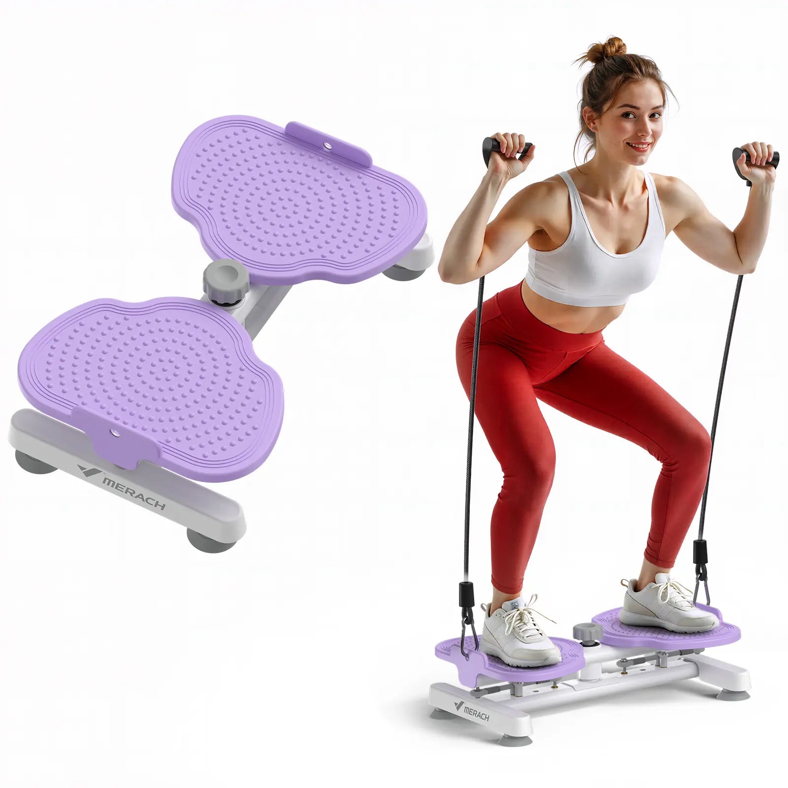 Merach Waist Twist Machine for Toned Abs - Double Non-Slip, No Noise Exercise Equipment for Abdominal Workouts