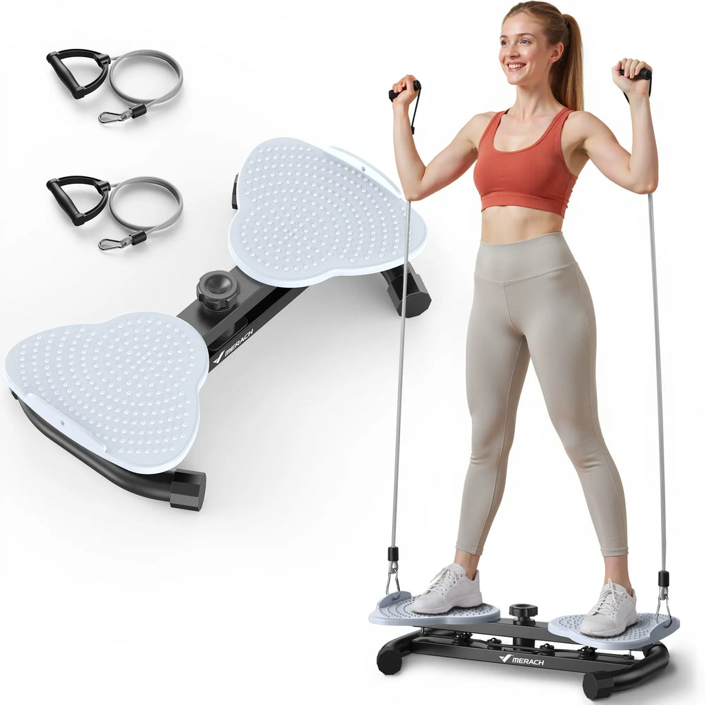 Merach Waist Twist Machine for Toned Abs - Double Non-Slip, No Noise Exercise Equipment for Abdominal Workouts