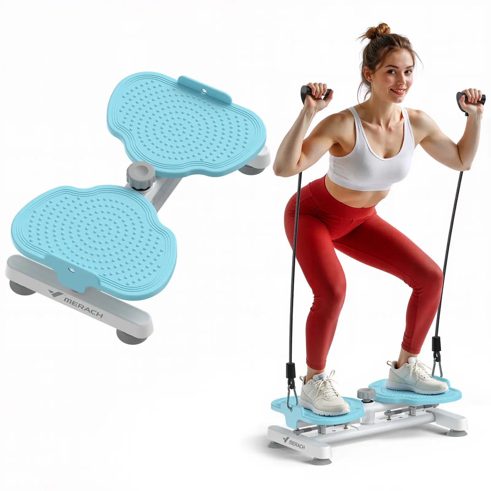 Merach Waist Twist Machine for Toned Abs - Double Non-Slip, No Noise Exercise Equipment for Abdominal Workouts