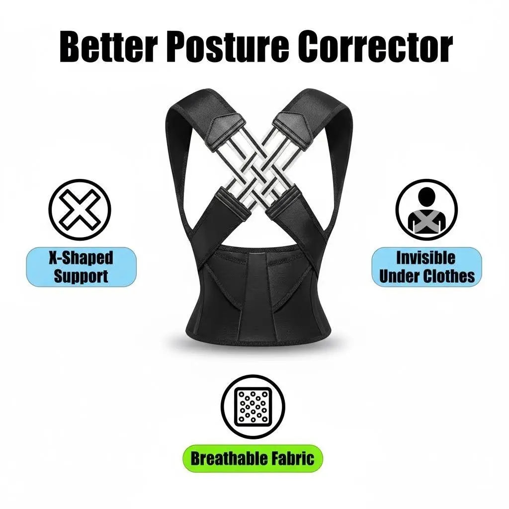 Adjustable Posture Corrector for Men and Women | Daily Back Support Brace and Posture Correction Vest