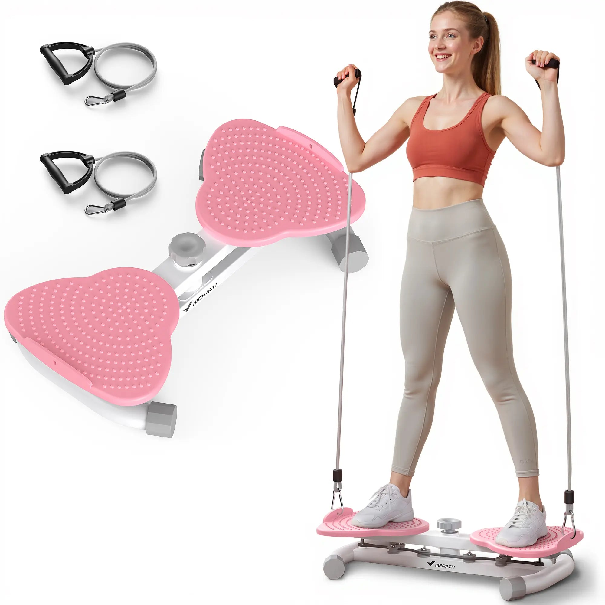 Merach Waist Twist Machine for Toned Abs - Double Non-Slip, No Noise Exercise Equipment for Abdominal Workouts