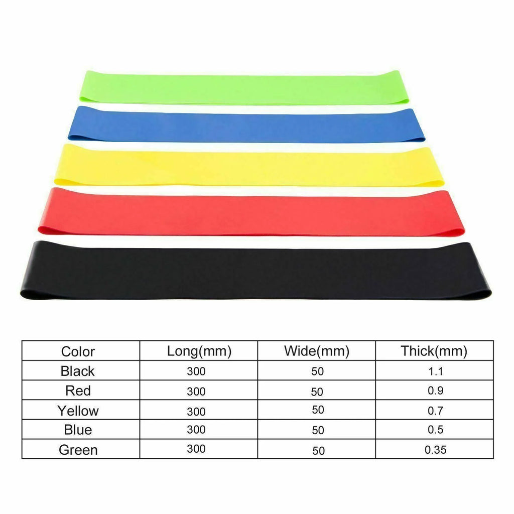 Eco-Friendly Yoga Resistance Bands Set - 5-Piece Booty Band Collection