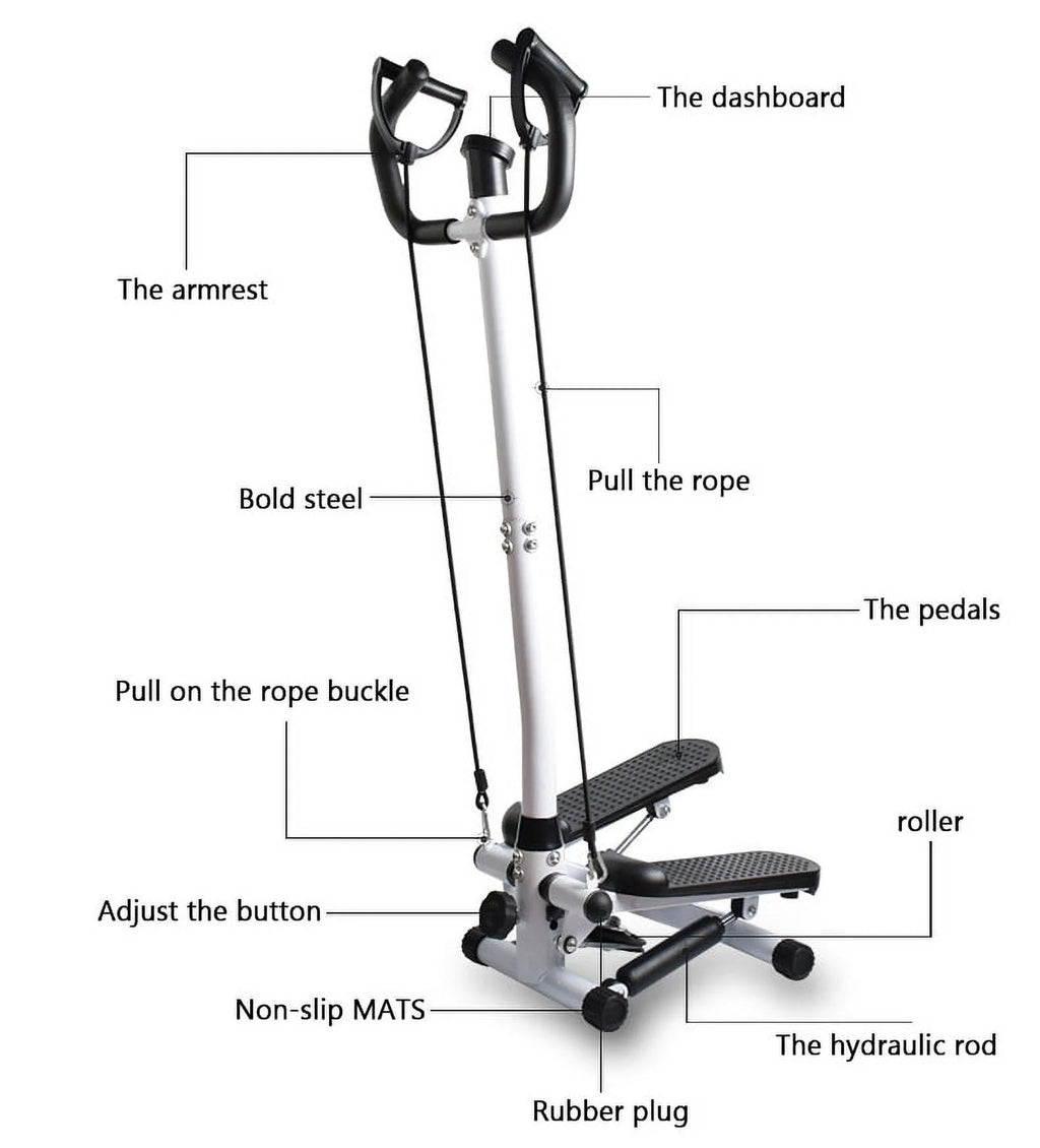 Stair Stepper Machine with Dual Drawstrings, Black