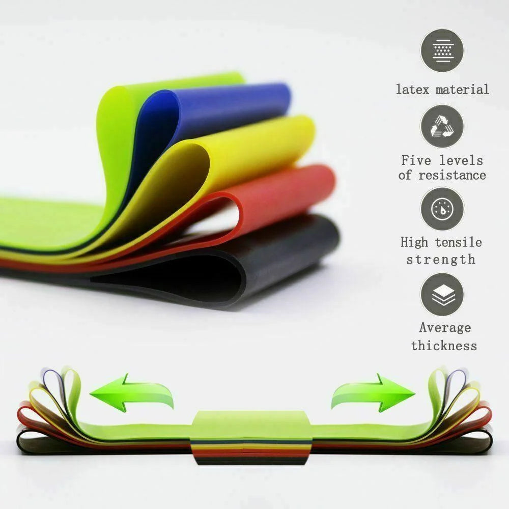Eco-Friendly Yoga Resistance Bands Set - 5-Piece Booty Band Collection