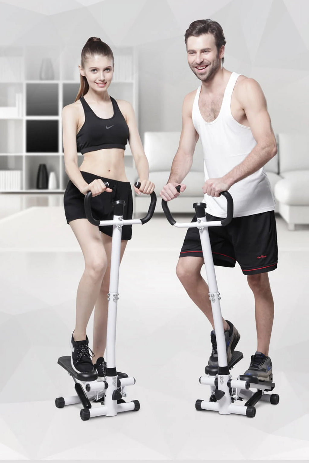 Stair Stepper Machine with Dual Drawstrings, Black