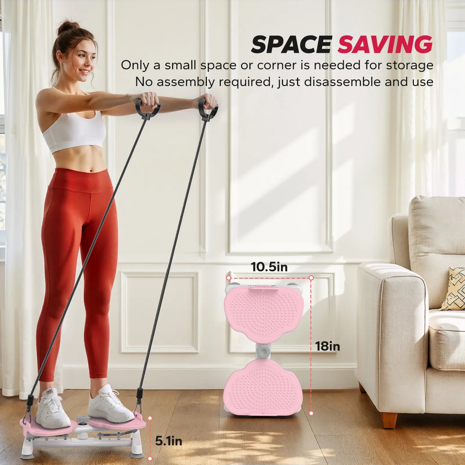 Merach Waist Twist Machine for Toned Abs - Double Non-Slip, No Noise Exercise Equipment for Abdominal Workouts