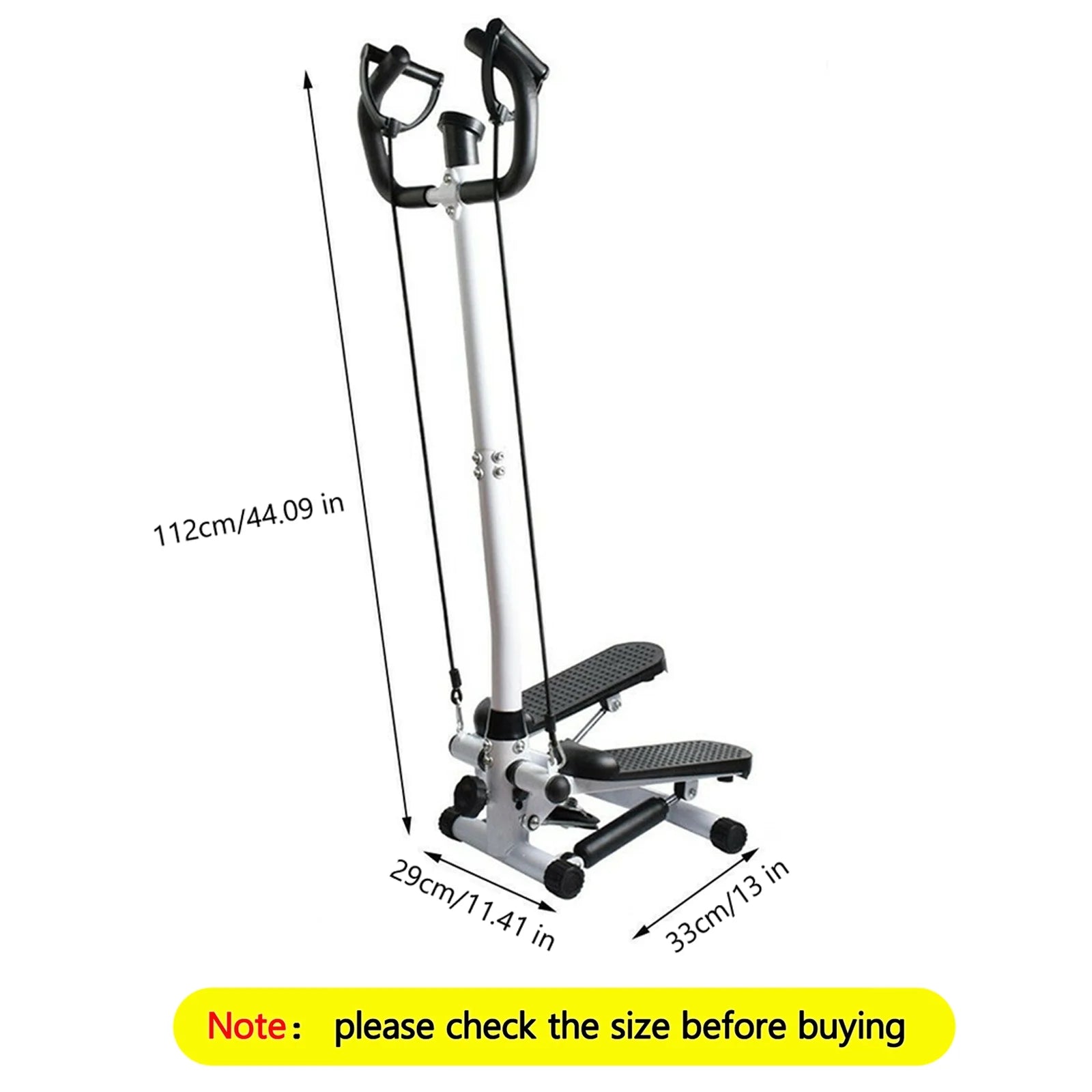 Stair Stepper Machine with Dual Drawstrings, Black