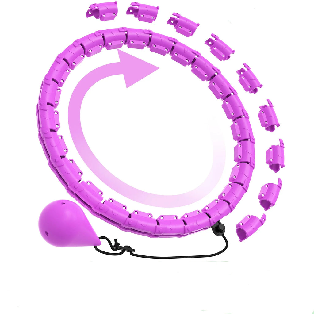 24-Section Adjustable Weighted Hula Hoop for Women's Body Toning and Full-Body Workout - Detachable Home Fitness Equipment