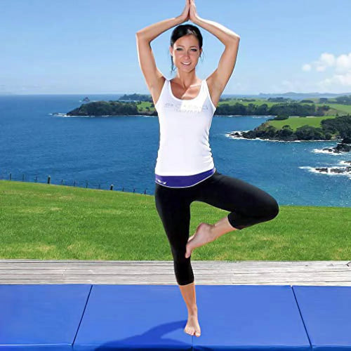 4' x 8' x 2" Folding Gymnastics Mat for Indoor and Outdoor Use (Blue)