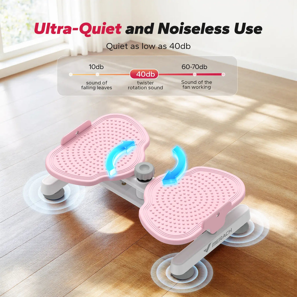 Merach Waist Twist Machine for Toned Abs - Double Non-Slip, No Noise Exercise Equipment for Abdominal Workouts