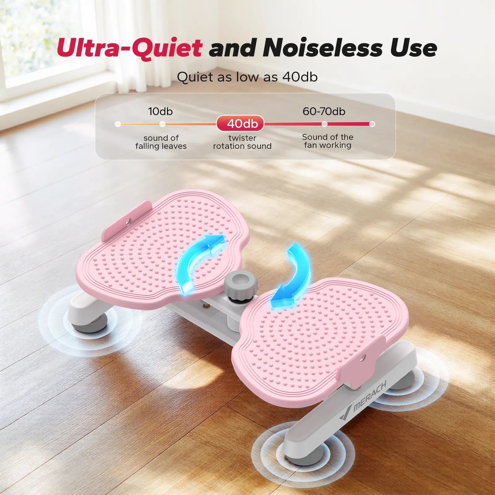 Merach Waist Twist Machine for Toned Abs - Double Non-Slip, No Noise Exercise Equipment for Abdominal Workouts