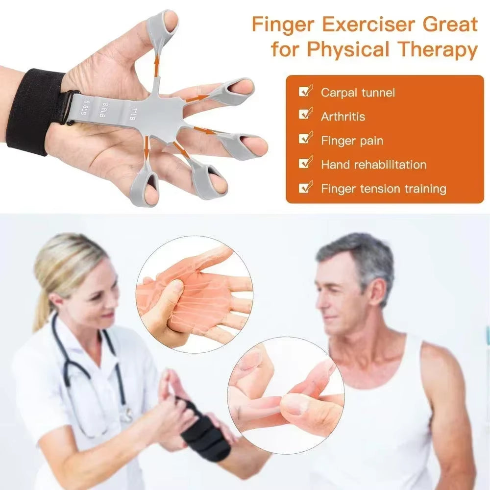 Hand Grip Strengthener and Finger Trainer with 6 Levels of Resistance for Enhanced Grip and Dexterity