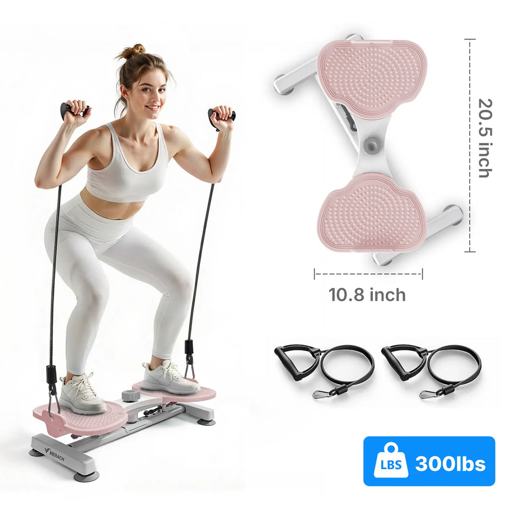 Merach Waist Twist Machine for Toned Abs - Double Non-Slip, No Noise Exercise Equipment for Abdominal Workouts