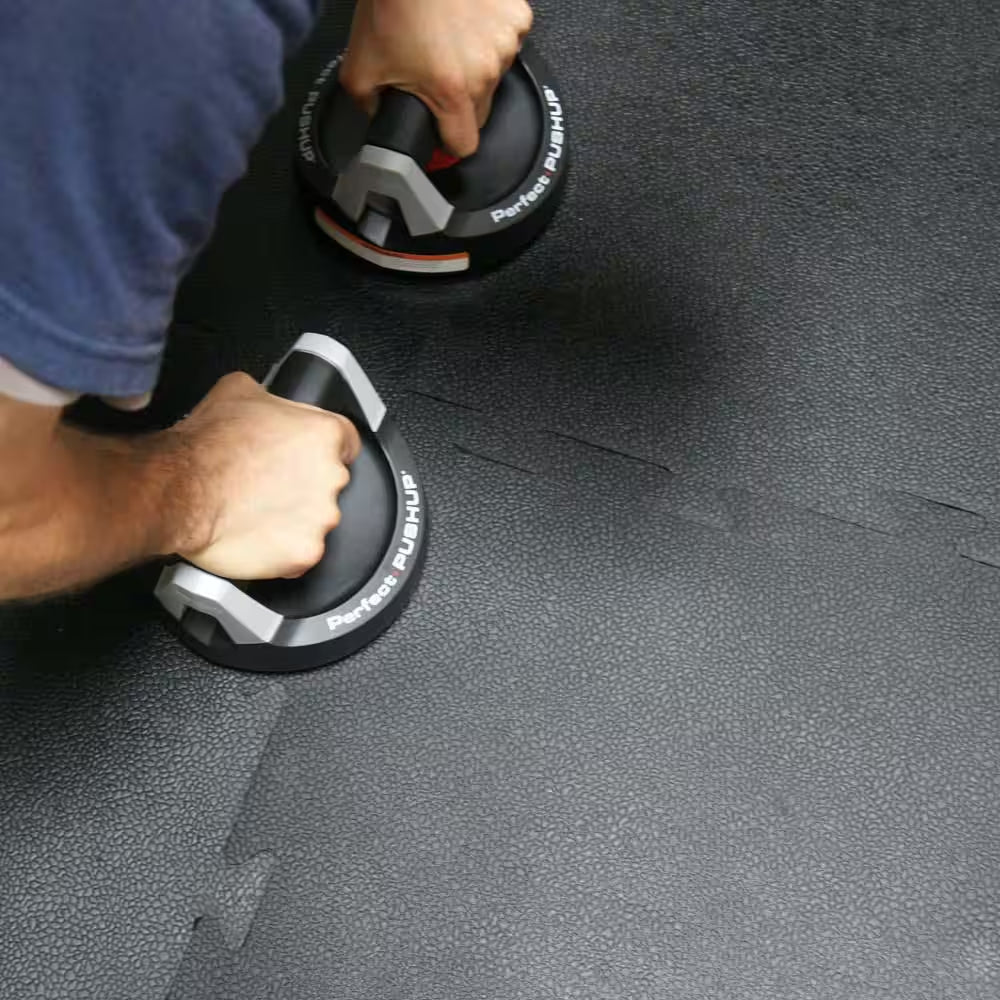 Armor-Lock Fitness Interlocking Rubber Tiles, 3/8 Inch x 20 Inch x 20 Inch, Black, 12-Pack (33 Square Feet)