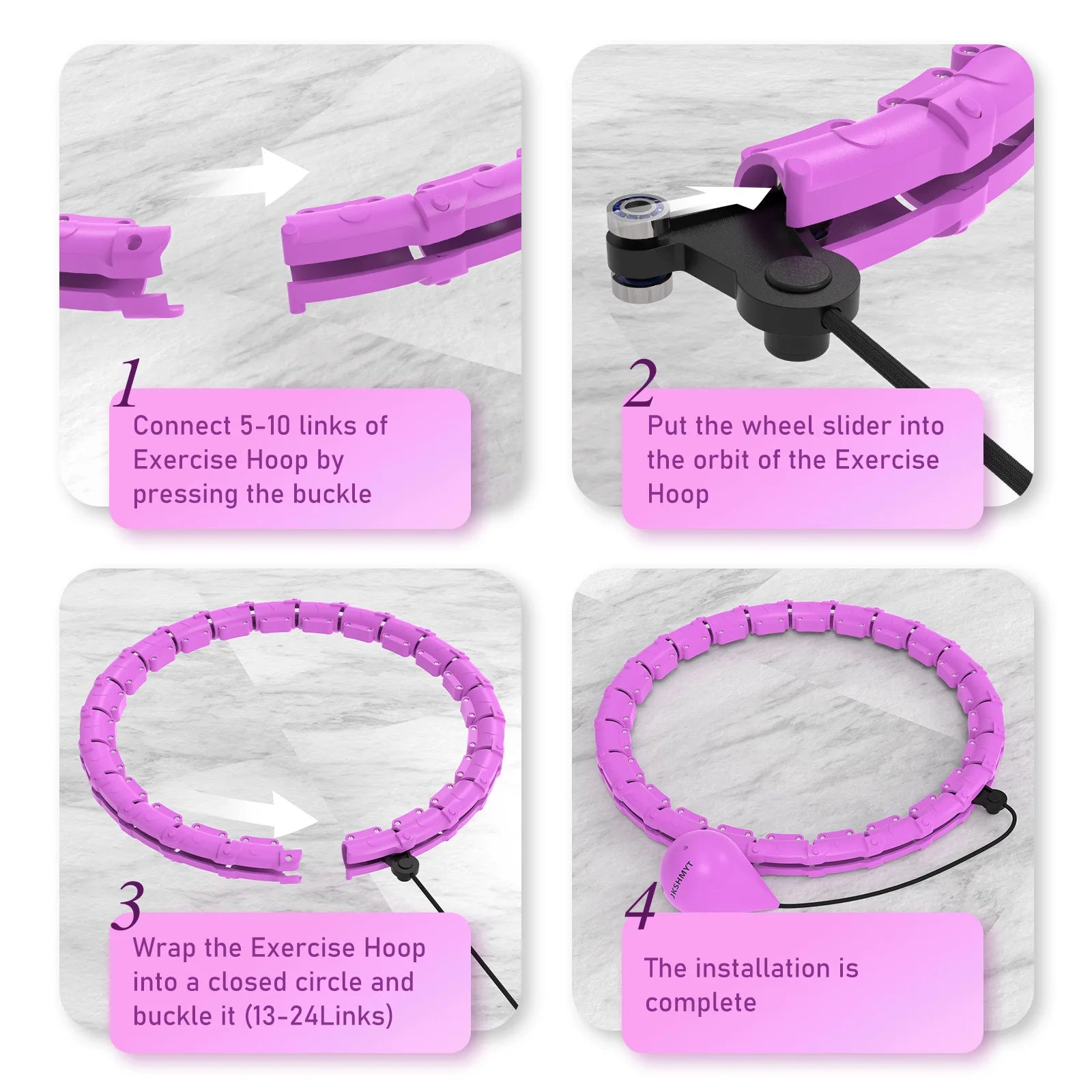 24-Section Adjustable Weighted Hula Hoop for Women's Body Toning and Full-Body Workout - Detachable Home Fitness Equipment